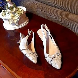 Donald J. Pliner metallic slingbacks